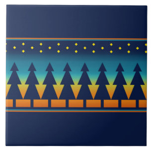 Southwest Sunset Pines Blue Tile