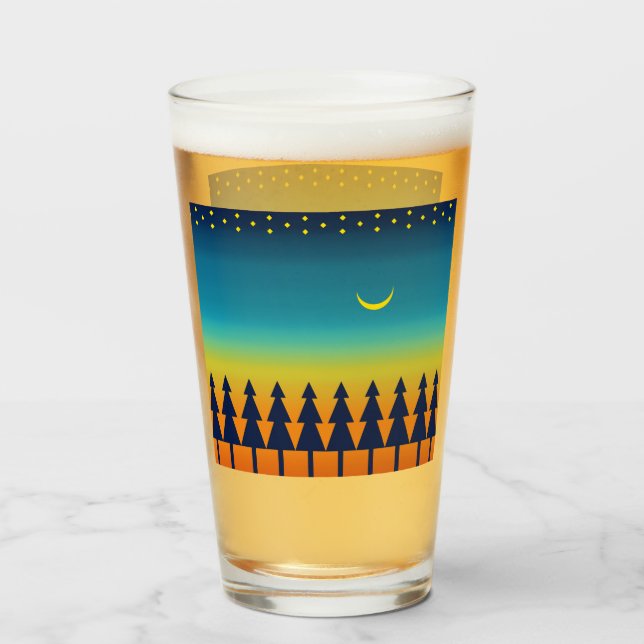Southwest Sunset Pines Moon Glass (Front Filled)