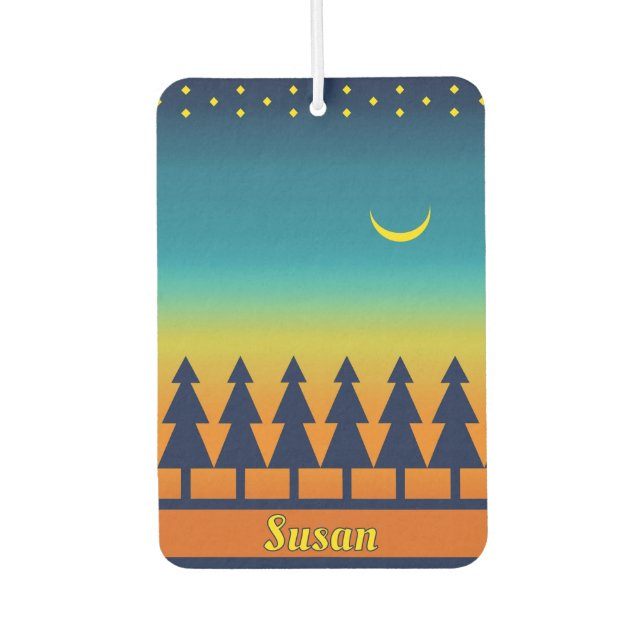 Southwest Sunset Pines Moon Personalised Car Air Freshener (Front)