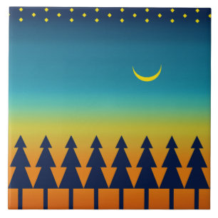 Southwest Sunset Pines Moon Tile