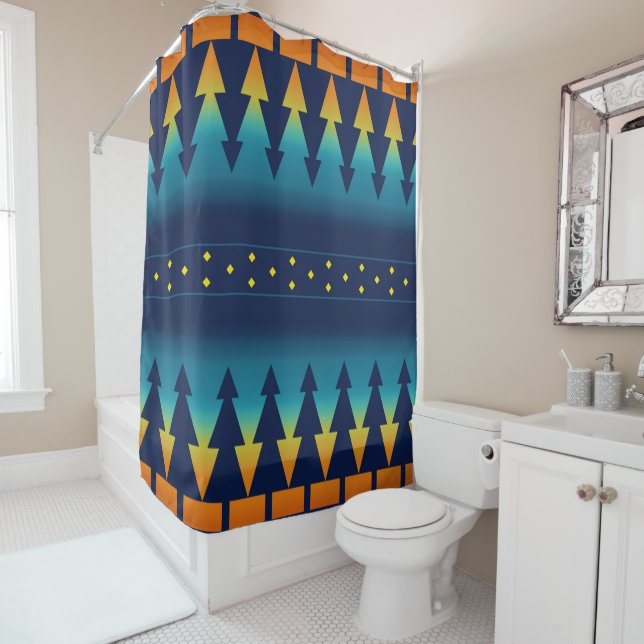 Southwest Sunset Pines Shower Curtain (In Situ)