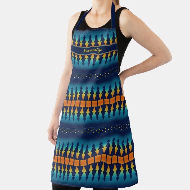 Southwest Sunset Pines & Starry Sky Geometric Apron (Insitu)