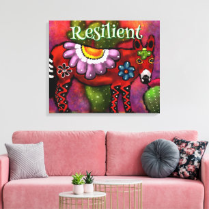 Southwest Talavera-Style Donkey Personalized Canvas Print