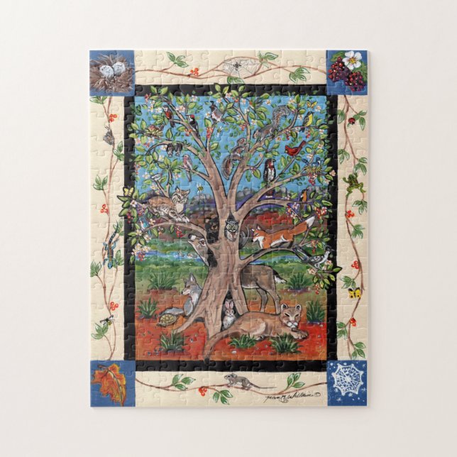 Southwest Tree of Life Animal Four Seasons Puzzle (Vertical)