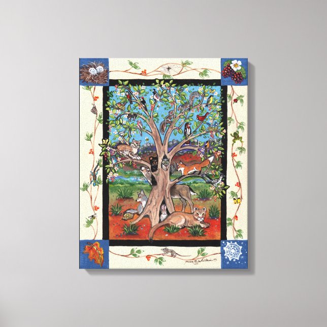"Southwest Tree of Life" Four Seasons Canvas Print (Front)