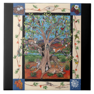 "Southwest Tree of Life" Four Seasons, Tile Trivet
