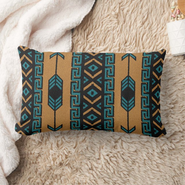 Southwest Tribal Aztec Pattern Lumbar Cushion (Blanket)