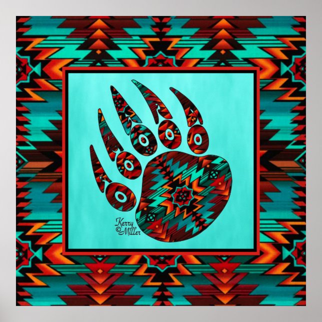 Southwest Tribal Bear Paw Poster (Front)