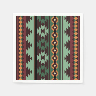 Southwest tribal green brown napkin