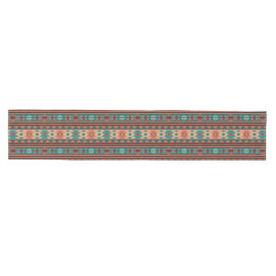Southwest Tribal Pattern Turquoise Terracotta Medium Table Runner