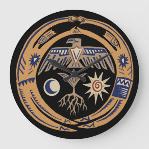 Southwest Tribal Rain Dance Large Clock