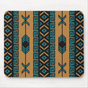 Southwest Turquoise Aztec Pattern Mouse Mat