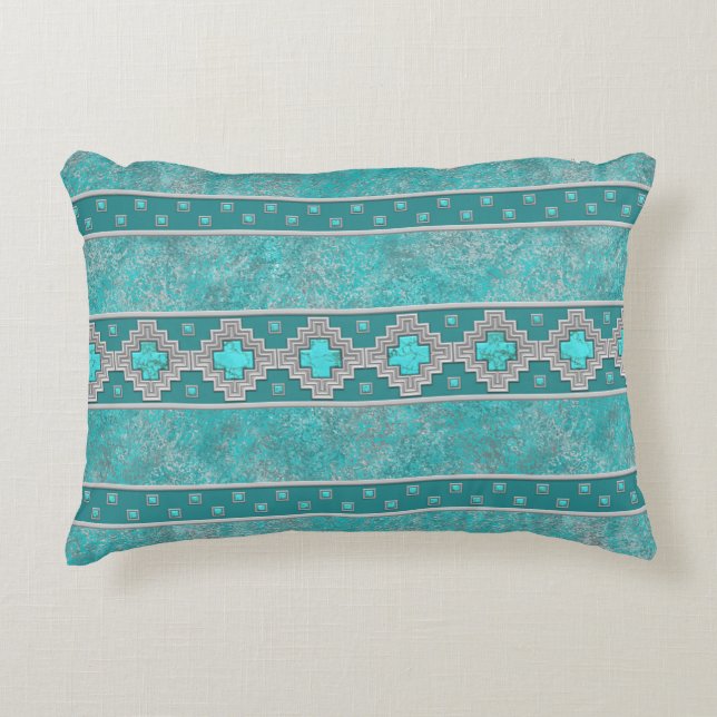 Southwest Turquoise Decorative Cushion (Front)