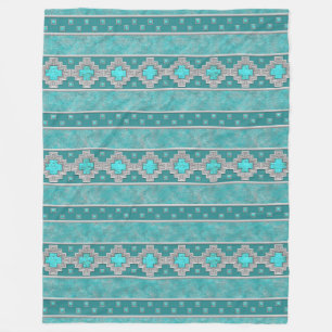Southwest Turquoise Fleece Blanket