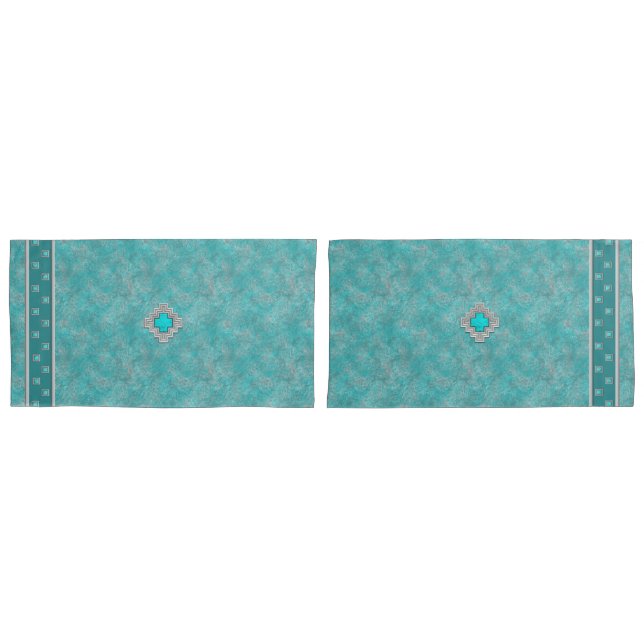 Southwest Turquoise Pillowcase (Front-Set)
