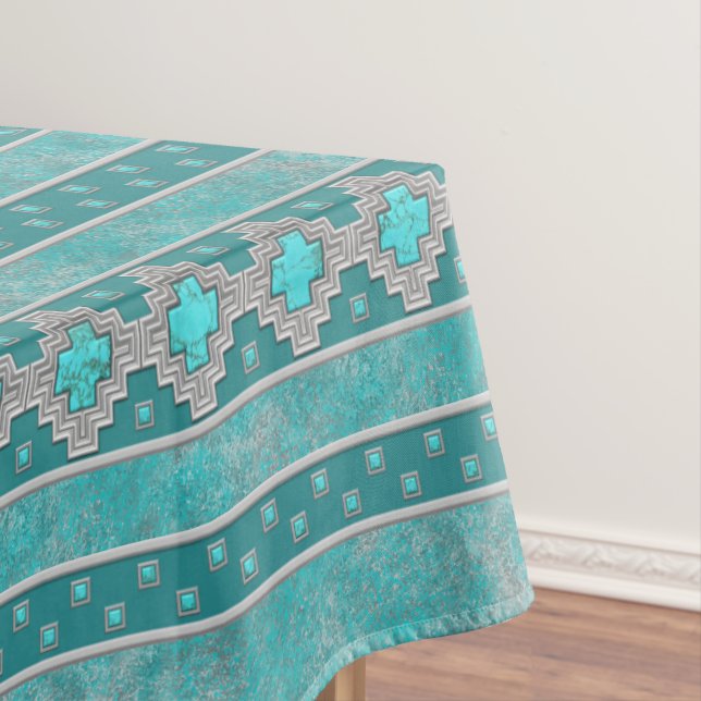 Southwest Turquoise Tablecloth (In Situ)