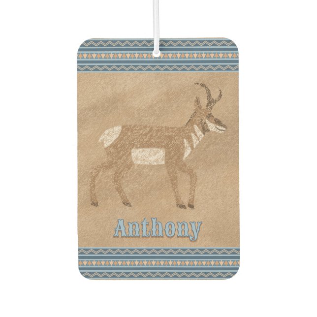 Southwest Walking Pronghorn Antelope Personalised Car Air Freshener (Front)