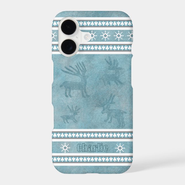 Southwest Winter Deer Snow Geometric Personalized (Back)