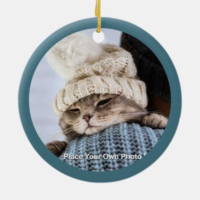 Southwest Winter Geometric Snowflake Personalised Ceramic Tree Decoration (Back)