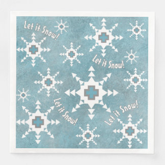 Southwest Winter Geometric Snowflakes Personalised Napkin