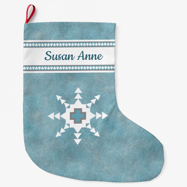 Southwest Winter Personalised Large Christmas Stocking (Front)
