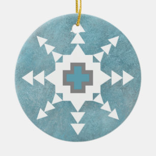 Southwest Winter Snowflake Ceramic Tree Decoration