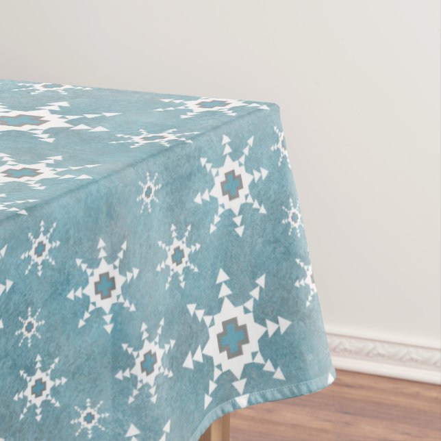 Southwest Winter Snowflakes Tablecloth (In Situ)