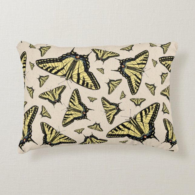 Southwest Yellow Swallowtail Butterflies All Over  Decorative Cushion (Front)