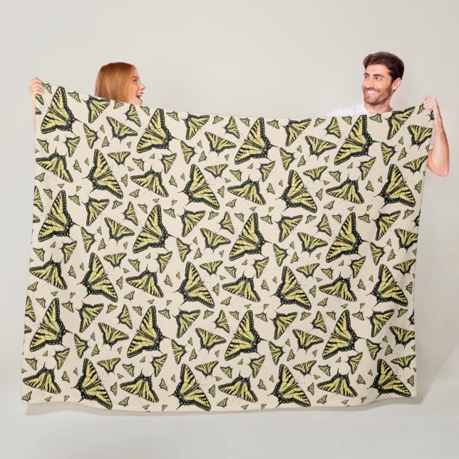 Southwest Yellow Swallowtail Butterflies All Over  Fleece Blanket (In Situ)