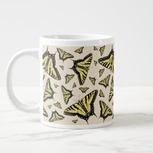 Southwest Yellow Swallowtail Butterflies All Over  Large Coffee Mug