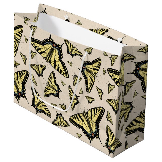 Southwest Yellow Swallowtail Butterflies All Over  Large Gift Bag (Front Angled)