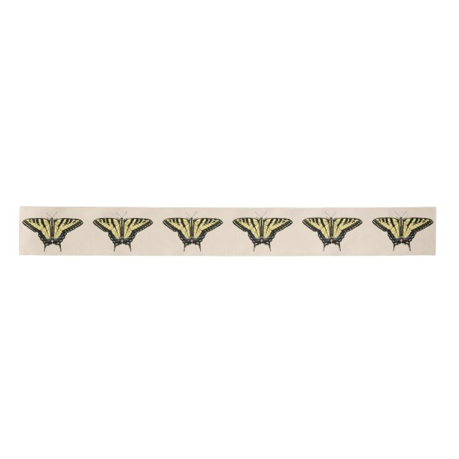 Southwest Yellow Swallowtail Butterflies All Over Satin Ribbon (Front)