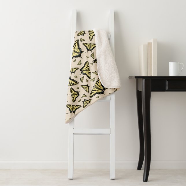 Southwest Yellow Swallowtail Butterflies All Over  Sherpa Blanket (In Situ)