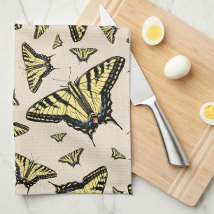 Southwest Yellow Swallowtail Butterflies All Over  Tea Towel