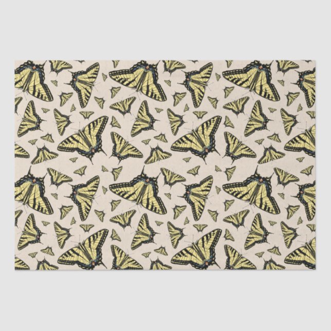 Southwest Yellow Swallowtail Butterflies All Over  Tissue Paper (Front)