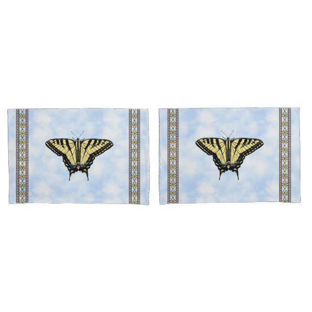 Southwest Yellow Swallowtail Butterfly Blue Sky Pillowcase (Front-Set)