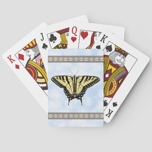 Southwest Yellow Swallowtail Butterfly Blue Sky Playing Cards (Back)