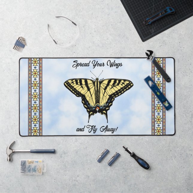 Southwest Yellow Swallowtail Butterfly Personalise Desk Mat (Workstation)