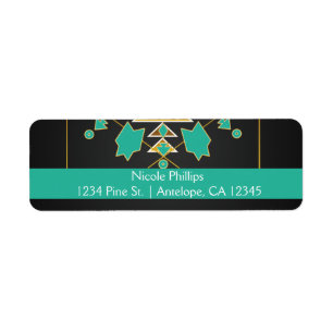 Southwester Turquoise Black Gold Address Labels