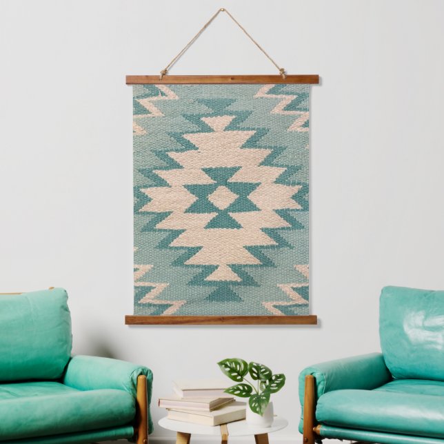 Southwester Wall Art, Pastel Aqua Hanging Tapestry (Living Room)