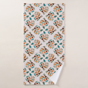 Southwestern Abstract Earth Tone Pattern Art Bath Towel