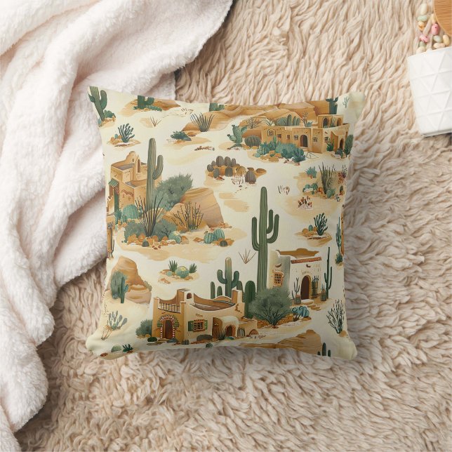 Southwestern Adobe Pattern Throw Pillow: Cushion (Blanket)