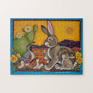 Southwestern Animals Wildlife Rabbit Quail Puzzle