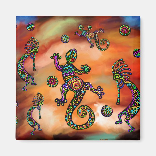 Southwestern Art Kokopeli Magnet (Front)