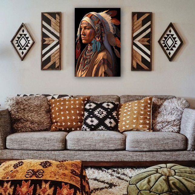 Southwestern Art Portrait of Indian Woman Canvas Print (Creator Uploaded)