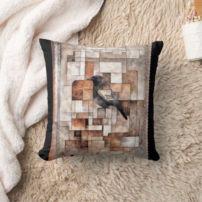 Southwestern Art: Raven Hears the Ancestors Cushion (Blanket)