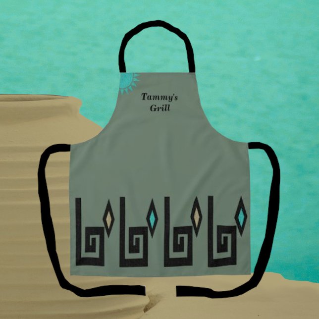 Southwestern Aztec Style Dusty Sage Company Apron (Creator Uploaded)