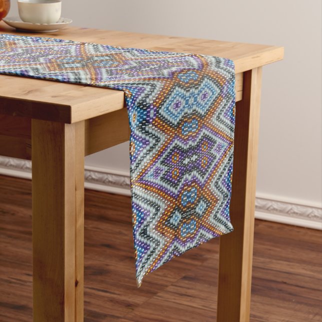 Southwestern Bead Art Short Table Runner (In Situ)