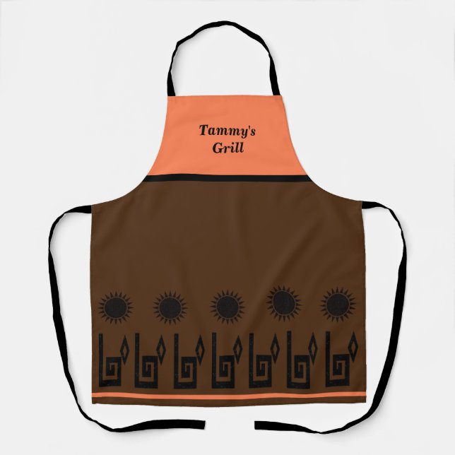 Southwestern Brown Coral Restaurant Apron (Front)