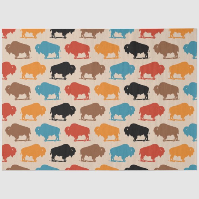 Southwestern Buffalo Pattern Rug Tissue Paper (Front)